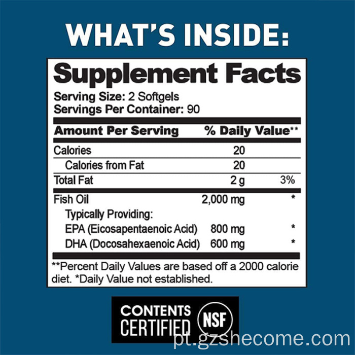 Omega3 Softgels suporta Softgels de óleo de peixe com saúde imunológica